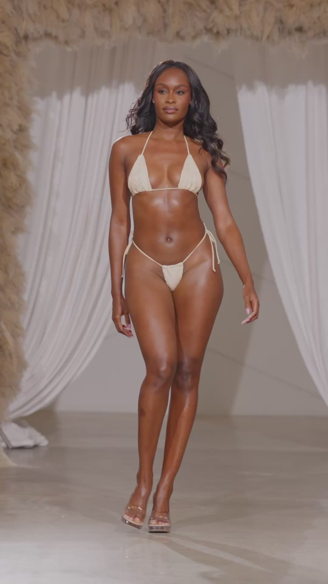 Teeny Kini - Tropical Edit Triangle Top Light Cream